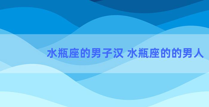 水瓶座的男子汉 水瓶座的的男人